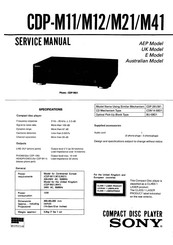Sony CDP-M21 Service Manual