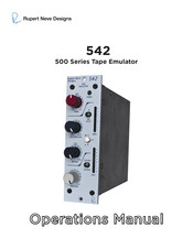 Rupert Neve Designs Portico 542 Operation Manual