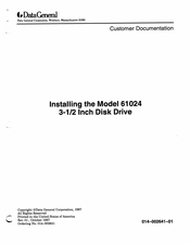 Data General 61024 Installing
