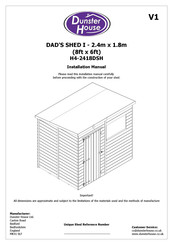 Dunster House DAD'S SHED I H4-2418DSH Installation Manual