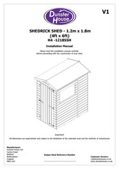 Dunster House SHEDRICK SHED H4-1218SSH Installation Manual