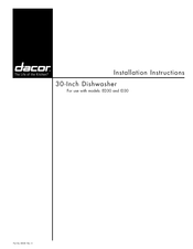 Dacor ED30SCH Installation Instructions Manual
