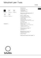 SCHOLTES TIS633 T L Operating Instructions Manual