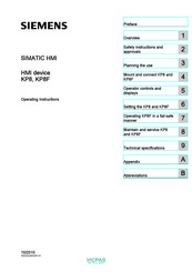 Siemens SIMATIC HMI KP8 Operating Instructions Manual