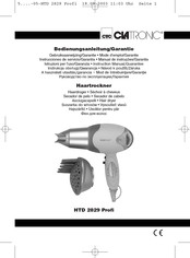 CTC Union Clatronic HTD 2829 Profi Instruction Manual & Guarantee