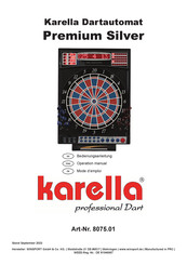 Karella Dartautomat Premium Silver Operation Manual