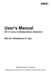 NEC MultiSync V554Q IGB User Manual