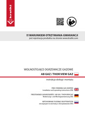 Kratki KOZA AB GAZ Installation And Operating Instructions Manual