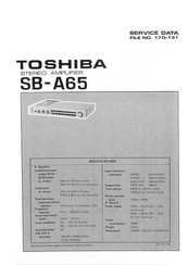 Toshiba SB-A65 Service Data