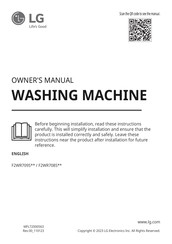LG F2WR709S2W Owner's Manual
