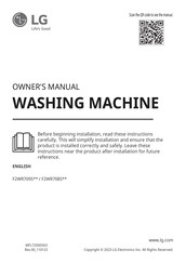 LG F2WR709S Series Owner's Manual