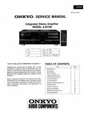 Onkyo A-R700 Service Manual