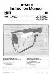 Hitachi Hi8 VM-H675LA Instruction Manual