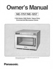 Panasonic NE1757 - COMMERCIAL MICROVEN Owner's Manual