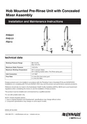 Watts ENWARE FHS021 Installation And Maintenance Instructions Manual