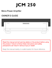 Parasound JCM 250 Owner's Manual