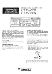 Pioneer CT-W630R Operating Instructions Manual