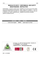 A.D. Produzione GEP/19 User Manual And Safety Instruction