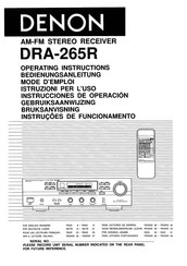 Denon DRA-265R Operating Instructions Manual