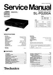 Technics SL-PG200A - SERVICE Service Manual
