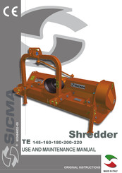 Sicma TE 160 Use And Maintenance Manual