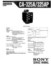 Sony CA-325A Service Manual