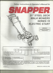 Snapper FRPS216015E Operator's Manual