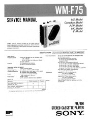 Sony WM-F75 Service Manual