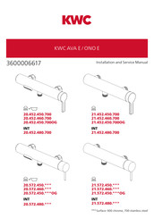 KWC ONO E 21.572.460 Series Installation And Service Manual
