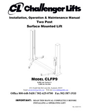 Challenger Lifts CLFP9 Installation, Operation & Maintenance Manual