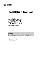 Eizo RadiForce MX317W Installation Manual