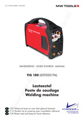 MW TOOLS TIG 180 Manual