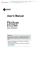 Eizo FlexScan EV2760 User Manual