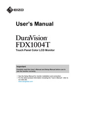 Eizo DuraVision FDX1004T User Manual