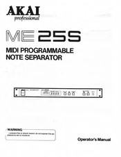 Akai ME25S Operator's Manual