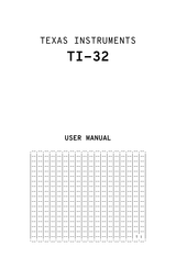 Texas Instruments TI-32 User Manual