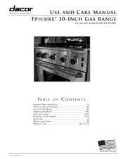 Dacor Epicure ER30GSCH/LP Use And Care Manual