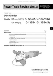 Koki Holdings G 13SB4S Service Manual
