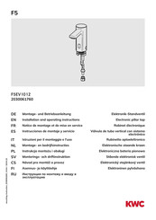 KWC F5EV1012 Installation And Operating Instructions Manual