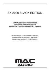 MAC Audio ZX 2000 BLACK EDITION Owner's Manual/Warranty Document
