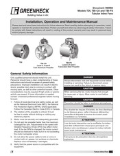 Greenheck TBI-CA Installation, Operation And Maintenance Manual