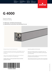 weinor G 4000 Maintenance Instructions And Directions For Use