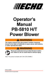 Echo PB-5810 T Operator's Manual