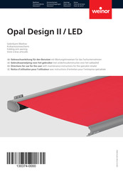 weinor Opal Design II/LED Directions For Use Manual