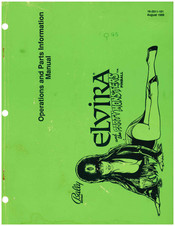 Bally ELVIRA AND THE PARTY MONSTERS Operation And Parts Manual