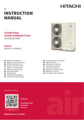 Hitachi YUTAKI Hydrosplit system RASM-5VRW1E Instruction Manual