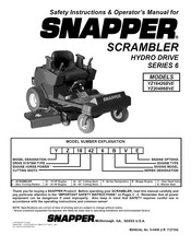 Snapper SCRAMBLER YZ18426BVE Safety Instructions And Operator's Manual