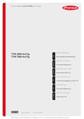 Fronius TTW 7200 ArcTig Operating Instructions Manual