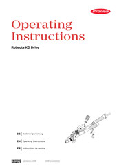 Fronius Robacta KD Drive Operating Instructions Manual