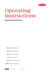 Fronius Robacta Drive CMT-PAP G Operating Instructions Manual